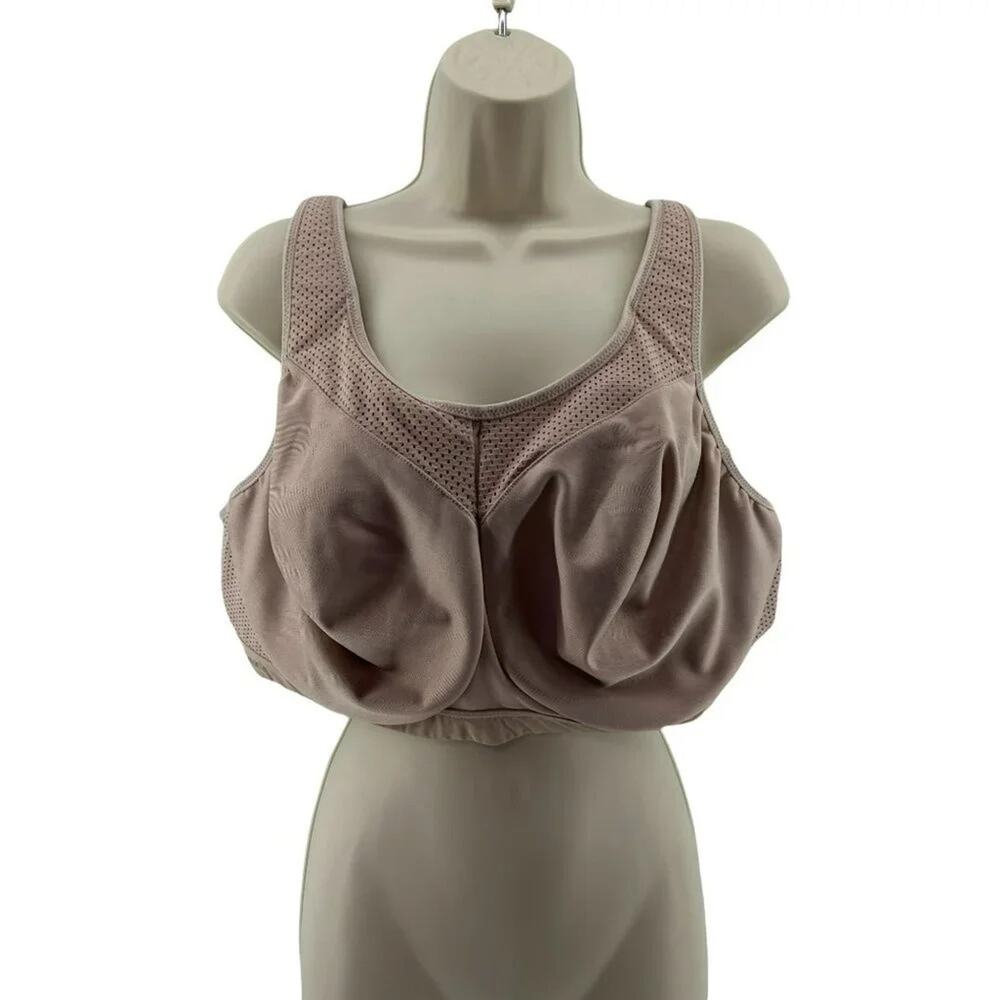 Glamorise Underwire High Impact Sports Bra 9066 Cafe 46DD